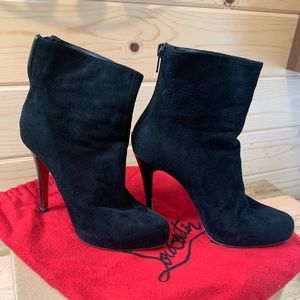 Christian Louboutin Arielle Talon 120 Suede Booties.